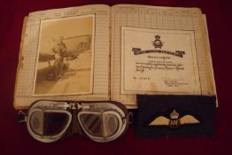 Post WW2 Royal Air Force Log Book to A/PO Gordon Reader: passed for Aircrew in 1947 with 593