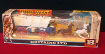 Britains – Wild West Models – Set 7616 Final issue, 1972-80: Pioneer Covered Wagon, comprising: 4