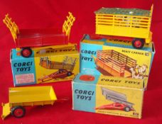 Corgi Toys Farming Vehicles: To include 51 Massey-Ferguson 30 CWT trailer, 58 Beast Carrier complete