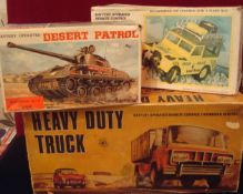 Boxed Plastics Battery Operated Vehicles: To include Tudor Rose Heavy Duty Truck, Woolbro Desert