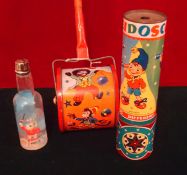 Noddy Items: To include 1961 Kaleidoscope, Push A Long Musical Toy together with a Plastic Snow