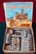 1960s Marx Toys Knights & Vikings miniature play set: In original box. (Appears complete) damage