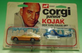 Corgi Junior Kojak New York Police Set Carded: Kojak Car and City of New York Police Helicopter 1977