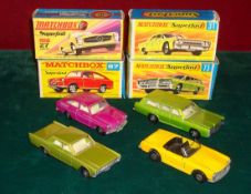 Matchbox Superfast Boxed Cars: To include Numbers 27 Mercedes, 31 Lincoln Continental, 67 Volkswagen
