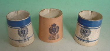 3 Early 20th Century Edwardian Crown Pottery measuring Cups: 2 blue and white examples together with