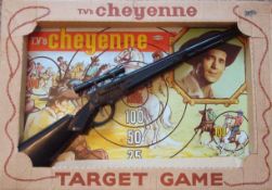 Rare Mettoy Cheyenne Target Shooting Game: TVs Cheyenne featuring Clint Walker. Tin plate Target