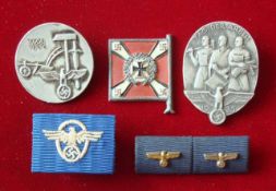 WW2 German Day Badges and Ribbon Bars: 1935 Tag Der Arbeit, 1936 circular badge, German Flag