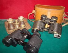 Selection of Binoculars: To include G Fournier Paris Metropax 8 x 26 in leather case, Sirius 8 x