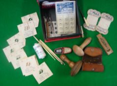 Selection of various Sewing items: To include needles, cased thimble, threads, embroidery letters