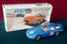 Scalextric Super 124 Car: 24 C100 Alfa Romeo GTZ in Blue in fair condition missing 1 wing mirror and