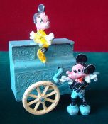 Salco [1949] - Mickey & Minnie`s Barrel Organ: Comprising: Barrel Organ handcart [Pale Blue with