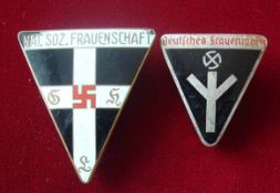 WW2 German Enamelled National Socialist Women Party Badges: German Nazi Nat. Soz. Frauenschaft