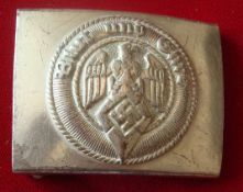 WW2 Hitler Youth Belt Buckle: White Metal with rear markings RZM M 4/23 having 1 broken pin Lots 421