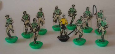 Newfooty Celluloid Team: Green Shirts with White Sleeves with White Shorts and Yellow Goalkeeper