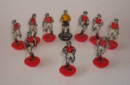 Newfooty Celluloid Team: Red Shirts with White Shorts with Yellow Goalkeeper and White bases (only 9