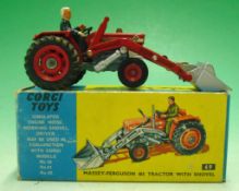 Corgi Toys Massey Ferguson 165 Tractor with Shovel: 69 Red body with Driver Great condition with