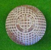 Fine Shamrock 27 square line mesh pattern guttie golf ball – no paint otherwise in near mint