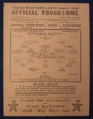 1940s Wartime Tottenham Hotspur Home Match Programme: v Luton Town 13th February 1944, central