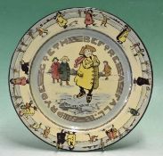 Royal Doulton series ware skating proverb plate c. 1910 – decorated with early skating scenes with