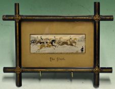 Early Horse Racing Stevengraph - Original Thomas Stevens pure silk Stevengraph titled “The Start” in