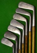 6x Winton irons and a putter (7)showing the diamond cleek mark from long iron to mashie including