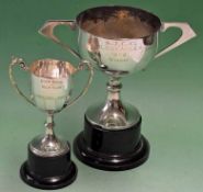 2x silver plated golfing trophies - to incl one played at Gleneagles and engraved “S.J.G.C –