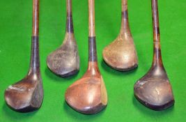 5x various brassies and spoons playable socket head woods makers incl Tom Dobson Forganite, double