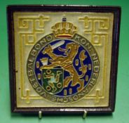 Wolverhampton Wanderers Exchange Gift: A Delft Tile with the Dutch FA crest to centre. Note: This