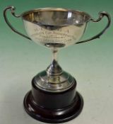 J S Fernie – 1927 Herts County PGA silver trophy – hallmarked Birmingham 1926 and engraved “H.C.P.