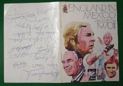 RARE 1970 World Cup Signed Itinerary: 15 page Booklet containing pull out pages featuring