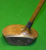 Rare and fine W Clark Springfield Schenectady style wooden mallet centre shaft putter with full