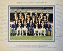 1979/80 Official England Cricket tour signed team photograph to Australia and India – on the