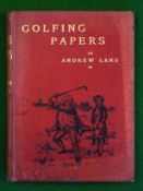 Lang, Andrew & Others - “A Batch of Golfing Papers” 1st ed 1892 with original red and gilt pictorial