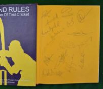 Cricket book signed – titled “Ground Rules – A Celebration of Test Cricket” publ’d by Brit Insurance