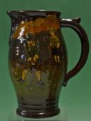 Royal Doulton Golfing Kingsware series ware quart jug c. 1920s - dark treacle finish decorated