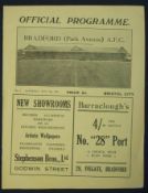 1928/29 Bradford Park Avenue Programme: v Bristol City 9th November 1929, ex binder, overall (