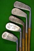 Half set of 5x clubs – to incl True-Line deep face mashie and putter, Anderson “Dunit” No1 iron