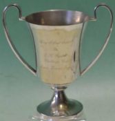 1960s King Alfred School silver plated tennis trophy – engraved King Alfred School – The E H Gaskell