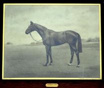 Original 1930 Photogravure of Singapore Winner of St Leger - owner Lord Glanely - signed and dated