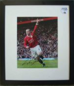 Manchester United Autographed Pictures: A pair of colour Manchester United pictures depicting Rooney