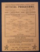 1940s Wartime Tottenham Hotspur Home Match Programme: v Watford 20th November 1943, central fold,