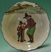 Royal Doulton golfing series ware large bowl, decorated with Crombie style golfer and his caddy