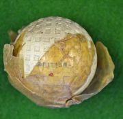 British stamped square mesh dimple golf ball – unused and partially paper wrapped