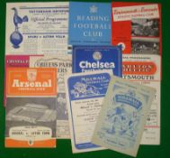 1950s Southern Teams (H + A) Football Programmes: To include Spurs v Villa 19/1/57, Millwall v