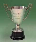 1952 Harewood Downs Golf Club silver plated trophy – art deco style cup engraved “H.D.G.C. – Scratch