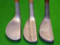 3x good Mills aluminium mallet head putters to incl Ray Model, RNG model and SB model – all with