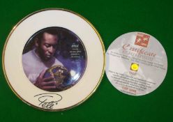 Wedgwood Limited Edition Signed Pele China Plate: Produced by Gekko Graphix White Bone China 10 inch