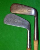 2x Walter Hagen clubs to incl an oversize mashie and a putter – both with Walter Hagen signature