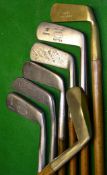 7 x Various putters comprising Ben says “Benny” with square section shaft and grip end with good