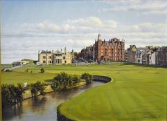 Baxter, Graeme (Scottish b. 1958 -) “THE OLD GOLF COURSE ST ANDREWS – Swilkin Burn, 18th Fairway”